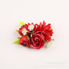 Red hair accessory for bride, hairgrip, European style, flowered