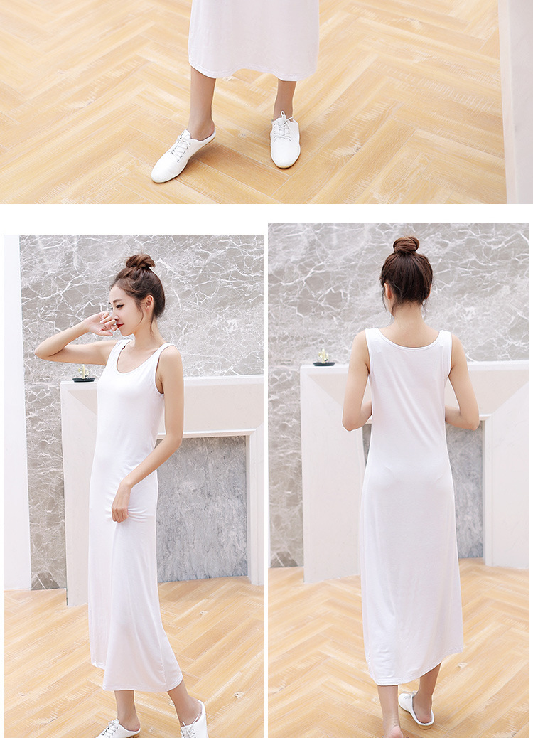 Women's Tank Dress Casual U Neck Backless Sleeveless Solid Color Knee-length Midi Dress Above Knee Home Daily display picture 5