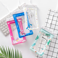 Cute little girl's heart fresh drifting mobile phone bag outdoor sports touch screen air bag inflatable mobile phone waterproof bag