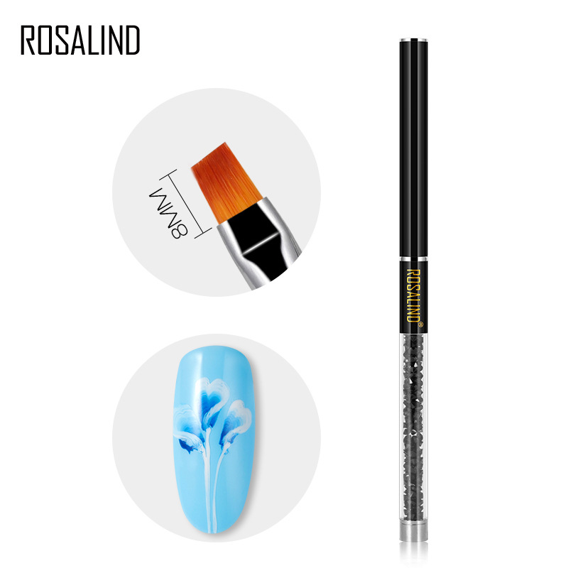 rosalind美甲筆組合套裝 甲油膠平頭光療筆 斜口彩繪筆拉絲水晶筆