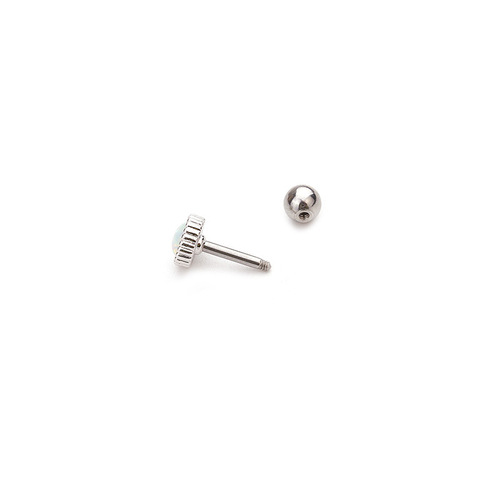 New opal earrings, stainless steel threaded ear bone nails, cartilage nails that don’t need to be removed when sleeping, ear piercing wholesale