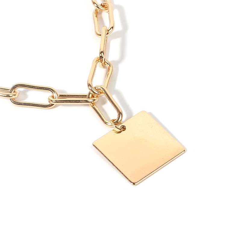 28g Weight Necklace Classification Wedding, Travel Occasion Women'S Gender Gold, Silver Color Hot Selling Fashion Square  Necklace Wholesale 8