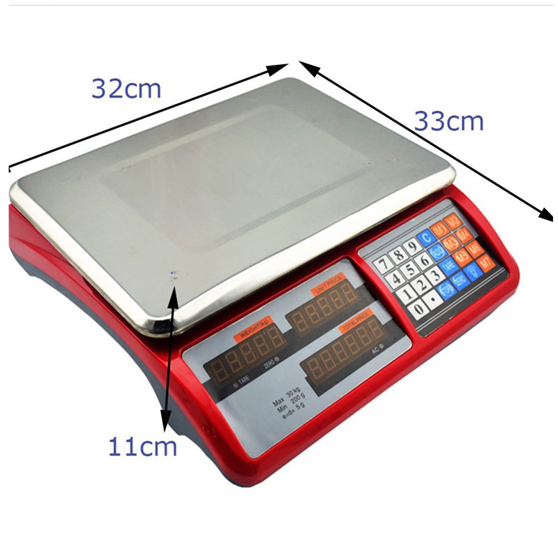出口外贸英文版电子计价秤电子台秤 电子称电子计价台秤30kg/40kg