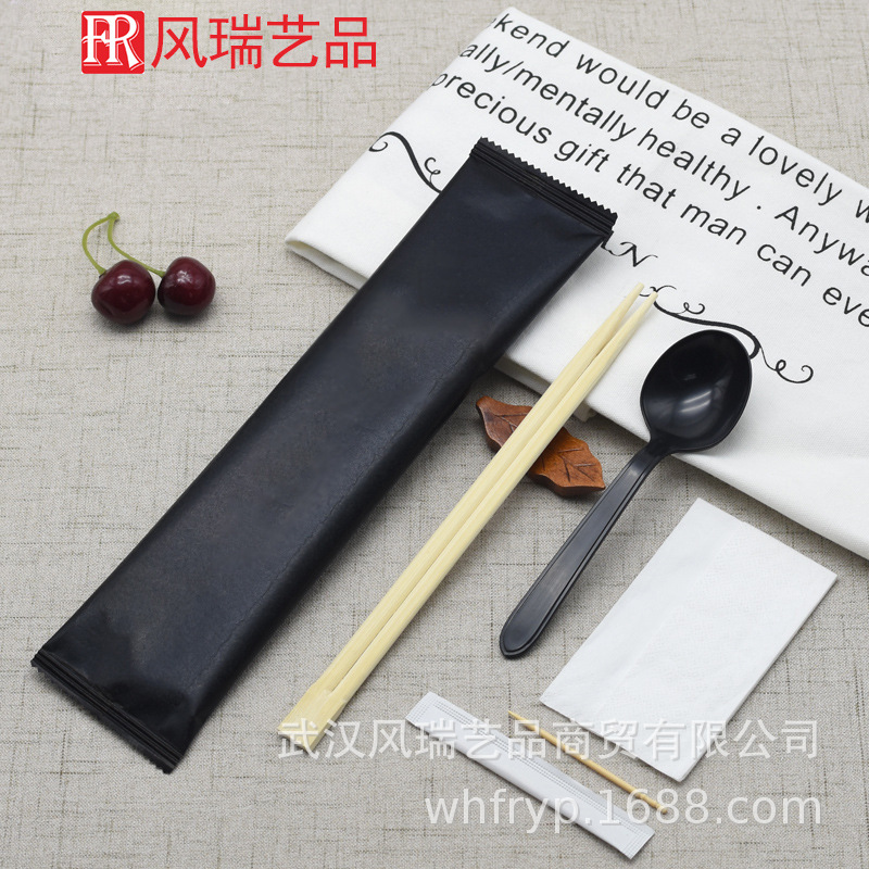 定制logo一次性筷子餐具包套装四合一筷子四件套组合快餐外卖套装|ms