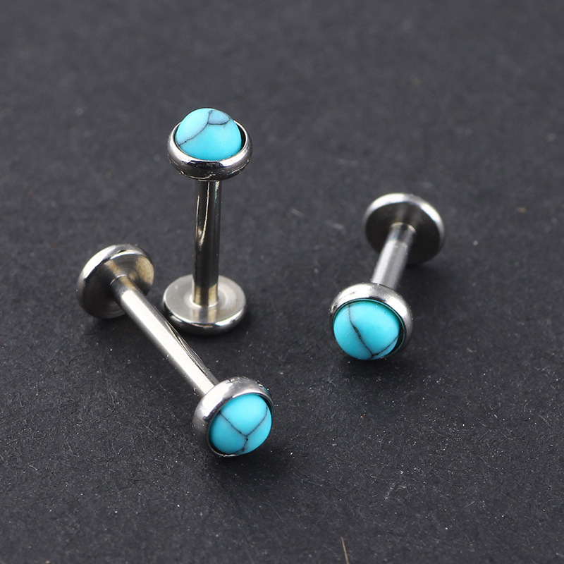 Labret piercing jewelry detail image