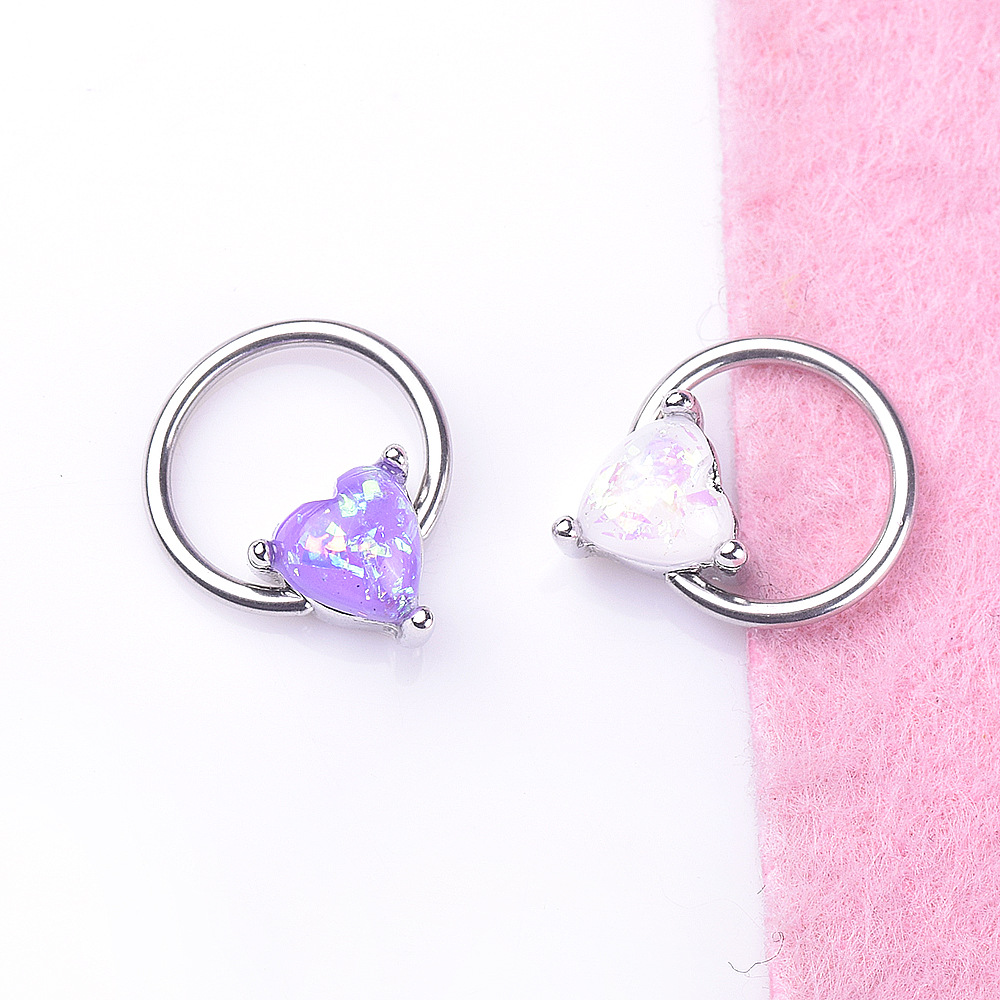 European And American Imitation Opal Heart Nose Buckle Wholesale display picture 5