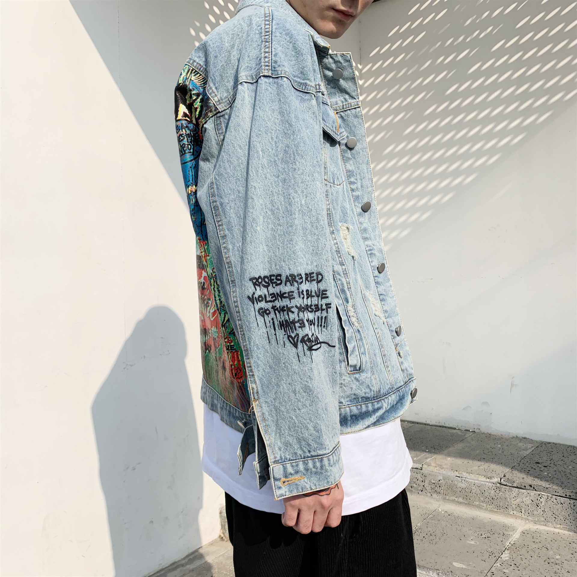 Graffiti Couple Denim Jacket 8