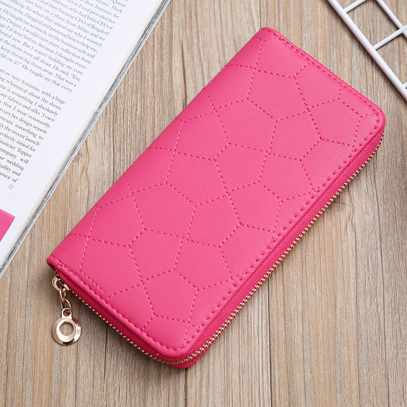 121g Weight Polyester Lining Material Zipper Closure Type Business Occasion Pu Leather Material Solid Color Pattern Women'S Gender Square Shape Rose Red, Red, Gold, Silver, Black Color Nihaojewelry Wholesale Accessories New Fashion Sewing Thread Geometric Pattern Clutch 18