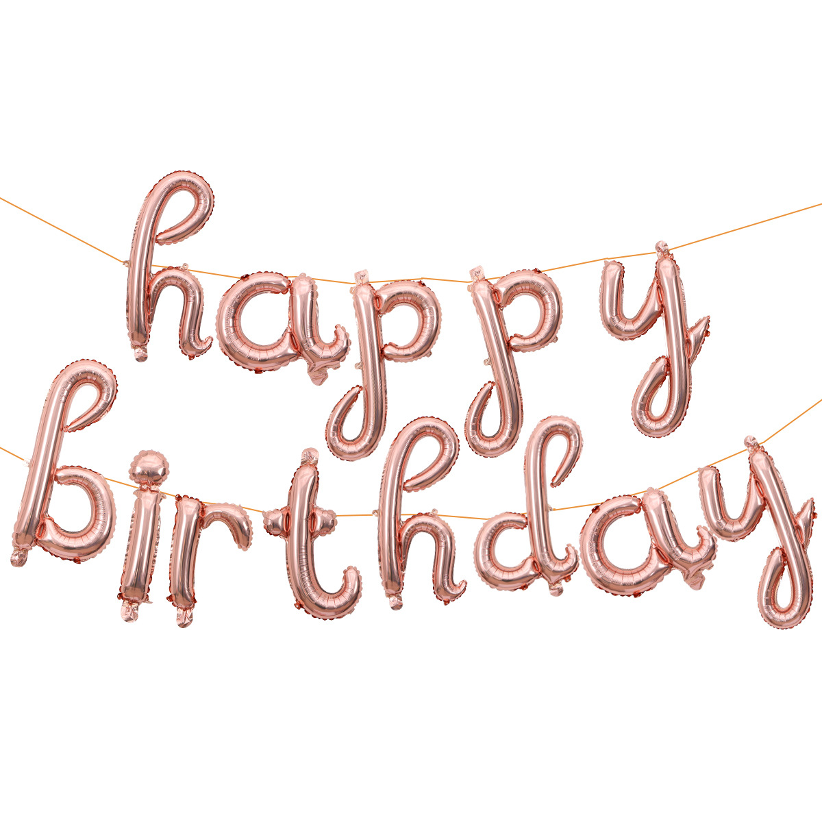 玫瑰金花体字生日字母套装(1)