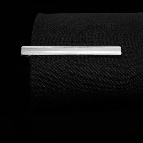 Silver standard security tie clip business formal men's groom wedding metal tie clip wholesale