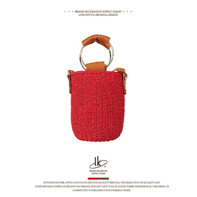 L9118 designer new pattern design personality Female bag Spring Vintage Style handbag Circle Woven bag wholesale