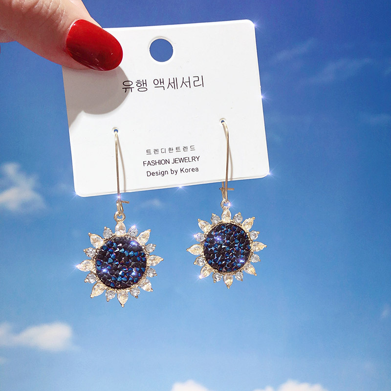 Geometric diamond-studded sunflower high...