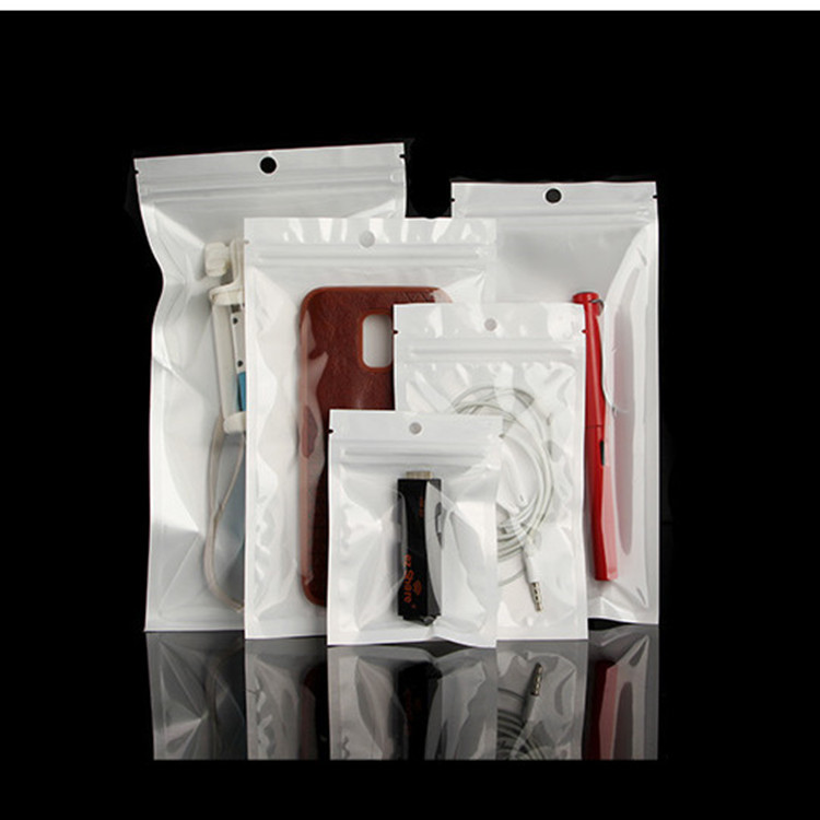 10.5*15cm珠光膜阴阳骨袋 耳机包装袋 数据线自封袋批发 杂粮胶袋