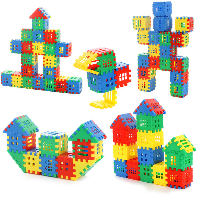 厂价直供 儿童房子积木 塑料拼插组装拼装幼儿园男女早教启蒙玩具