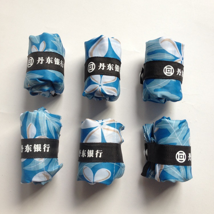 210D春卷包印花折叠手提袋银行活动礼品布袋涤纶收纳印花手提袋