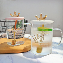 韓國皇冠網紅玻璃杯小巧便攜水杯少女學生可愛小清新文藝杯子
