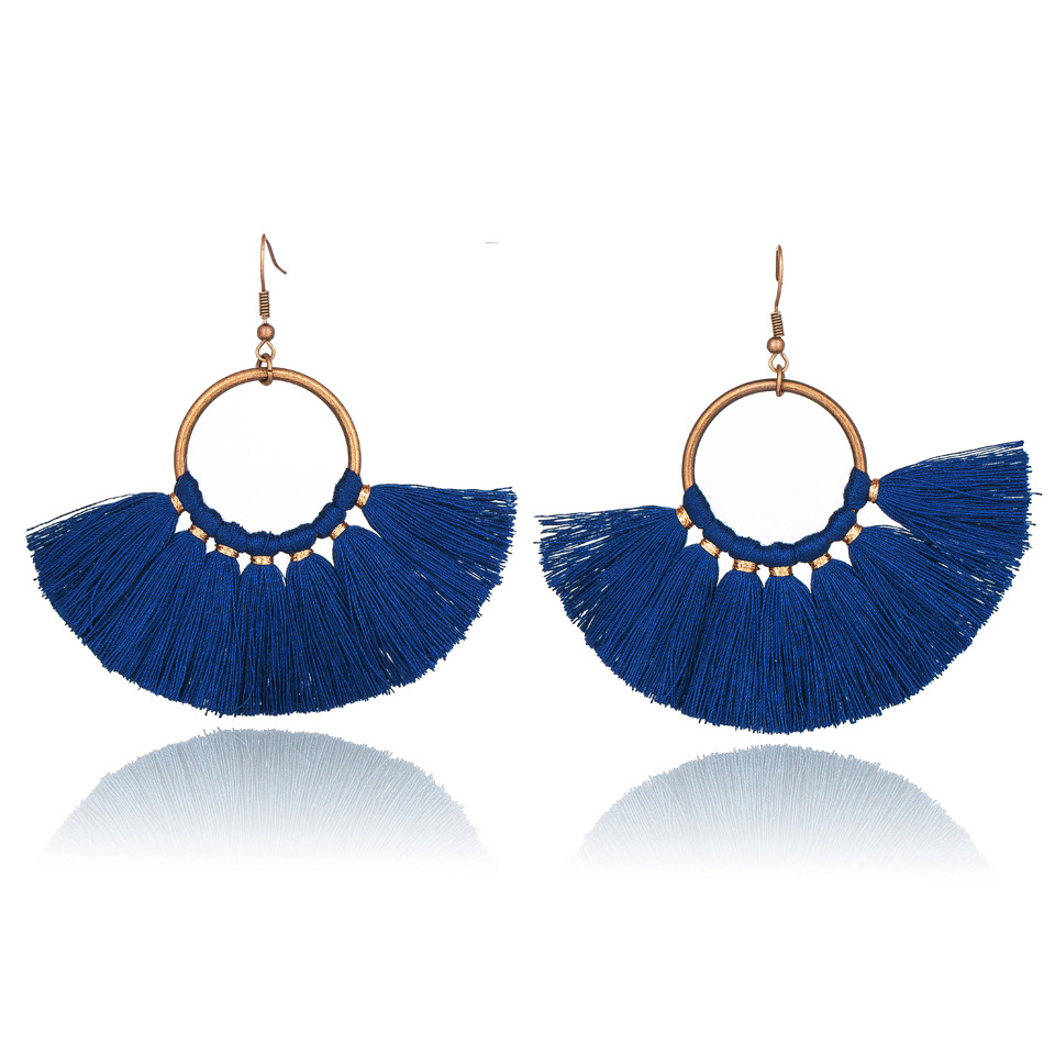 Bohemia Big Circle Tassel  Alloy Earrings display picture 15