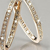 Fashionable trend metal earrings, European style, diamond encrusted, wholesale