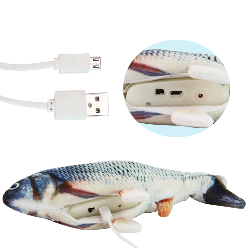 Electric Funny Cat Simulation Fish Beating Usb Jumping Cat Toy
