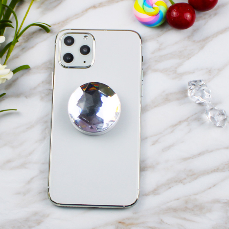 Tiktok mismo estilo diamante grande soporte de anillo plegable superficie de diamante creativo perezoso soporte telescópico lote directo de fábrica