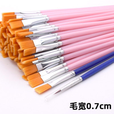 number Brush Pen nylon Plastic Flat head Hook line pen children diy Gypsum ceramics Coloured drawing paint brush Abrasive brush