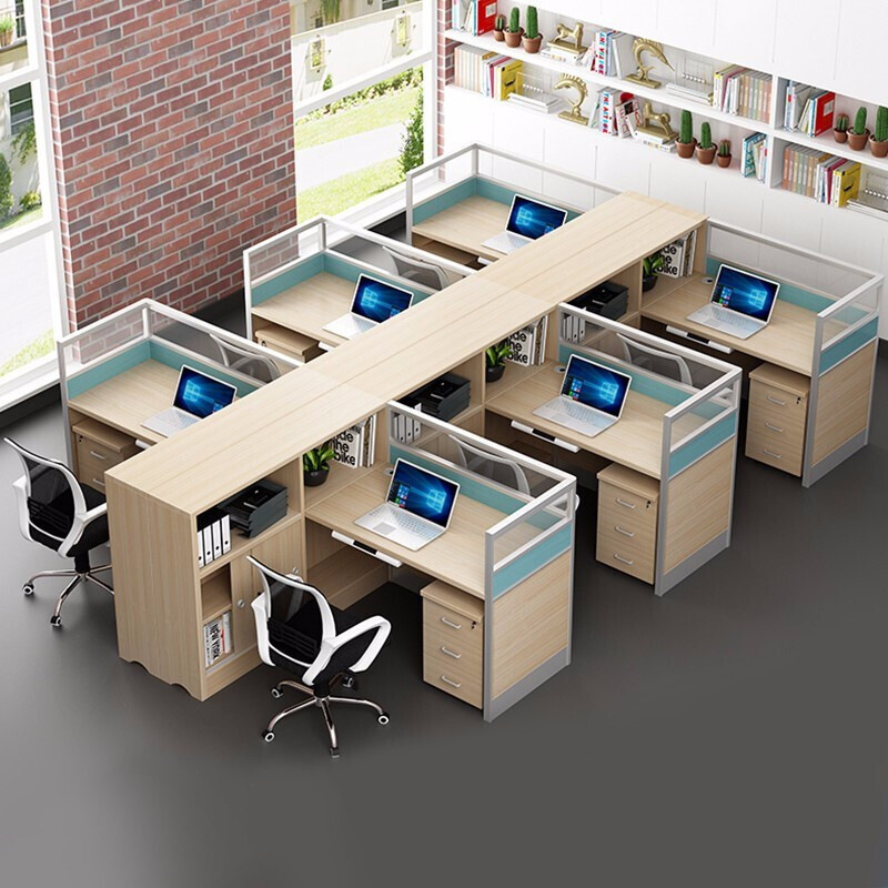 工廠定制現代簡約職員工電腦辦公桌椅 246人卡位屏風隔斷辦公桌