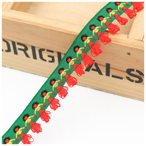 Wholesale 28-color handmade DIY ethnic embroidery jacquard ribbon fan edge ethnic lace accessories 