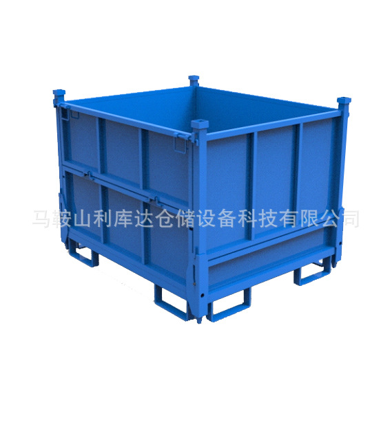 雪橇型钢板料箱 折叠料箱 钢制铁箱 可折叠可堆垛