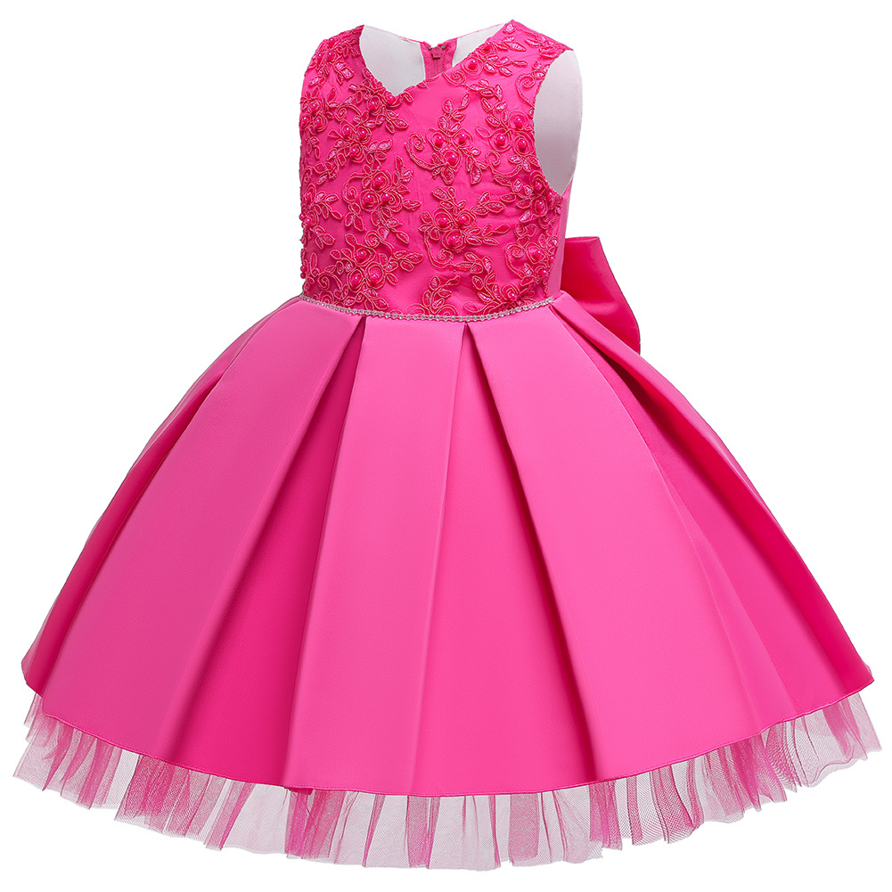 Européen Et Américain Nouveaux Enfants Robe De Filles Princesse Pettiskirt Fleur Fille De Mariage Robe Enfants Robe display picture 13