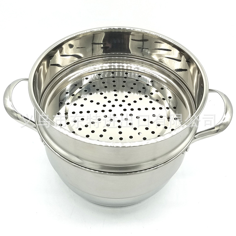 Factory direct sales of new type of soup pot, non-magnetic thickened double-base soup steamer, multi-functional pot, sanding double-layer Korean-style gift pot detail image 6