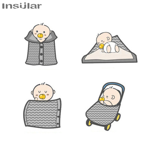 Yinxiuli autumn and winter baby stroller sleeping bag outdoor baby knitted sleeping bag wool plus velvet thickened quilt cross-border