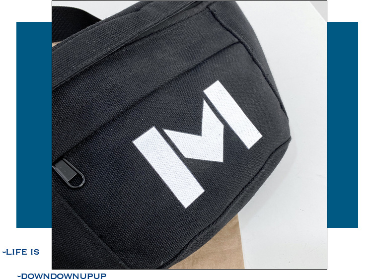 Korean New Fashion Student Wild Canvas Chest Bag Casual Messenger Bag Wholesale display picture 26