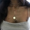 Popular tide new female fashion personalized cross shelf rose multi -layered necklace combination European and American style foreign trade