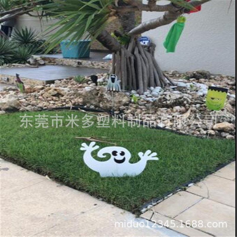 圣诞节户外庭院草地地插牌定做 塑料万通板地插牌