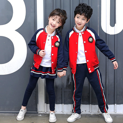 kindergarten Park service Spring British style school uniform suit pupil Class clothes Spring and autumn season student sports meeting clothing