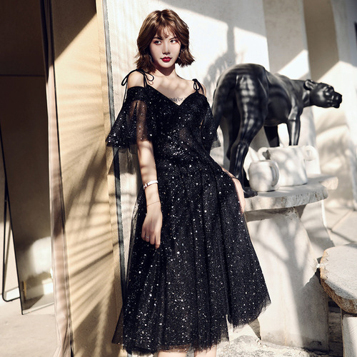 Evening Dresses cocktail party banquet dress vestido de banquete de cctel Dress party black short sleeve Evening Dresses cocktail party banquet dress vestido de banquete de cctel Dress party black short sleeve