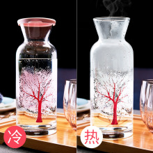 帕莎进口ins网红玻璃樱花树冷水壶 家用果汁瓶遇热变色水壶