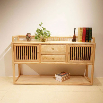 New Chinese style Entrance cabinet Ash Partition cabinet Buddhist mood Vestibular Ark Wood Sideboard Narrow table Curio Simplicity