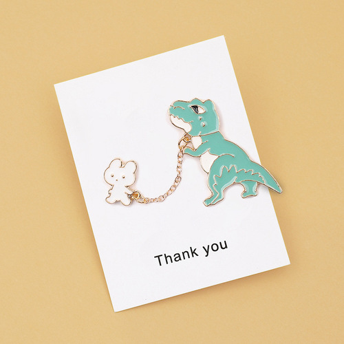 Junyi original rabbit and dinosaur brooch female corsage cute badge cartoon badge decorative pin creative personality