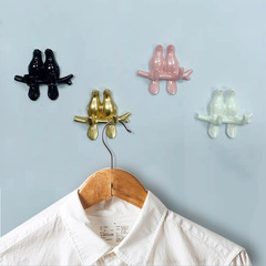 跨境批發免打孔樹脂動物掛鈎壁飾裝飾臥室門後無痕衣帽掛鈎粘鈎