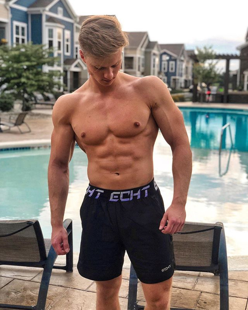 Men's Stretch Workout Shorts, Flexible Gym Training Shorts For Muscle Fit, Quick-Dry Athletic Shorts_viptrois.com
