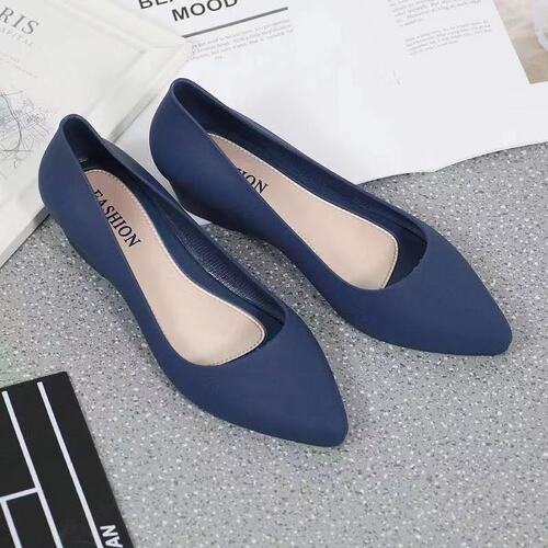 Korean Spring Rain Boots for Women Adult Fashion Pointed Toe Medium Heel Jelly Shoes Water Shoes Slip-Resistant Waterproof Rubber Shoes for Export