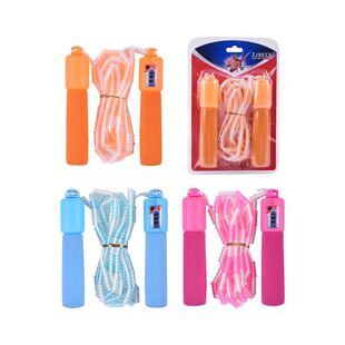 Bamboo rope skipping children Primary School student adult fitness sports bead rope skipping counter kindergarten rope adjustable