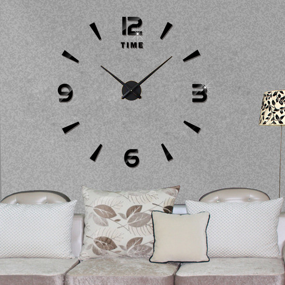 Venta caliente transfronteriza espejo creativo etiqueta de la pared reloj DIY de gran tamaño EVA espejo Reloj de pared simple reloj
