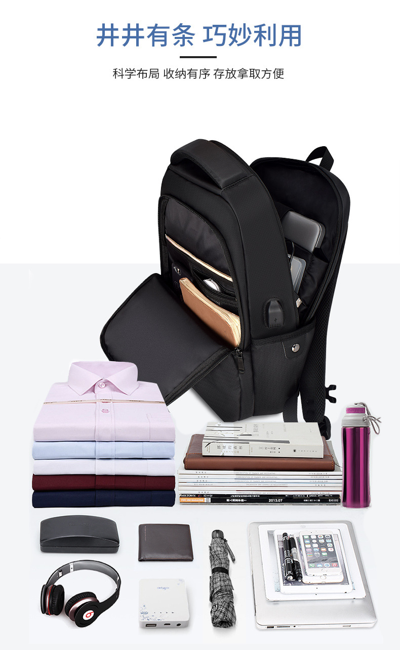 Backpack, laptop bag, anti-theft and waterproof, schoolbag for boys and girls, casual business, large capacity 15.6 inches undefined