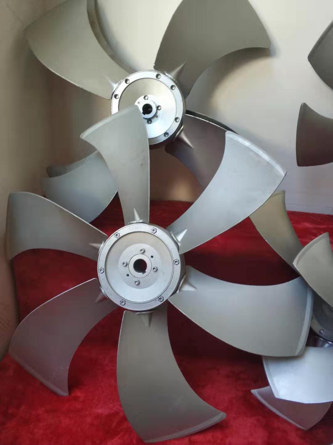 600mm軸孔24/28彎刀六片鋁合金風葉可調節角度扇葉輪軸流風機配套