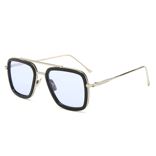 New Iron Man sunglasses European and American fashion square frame Spider-Man same style sunglasses men's trendy glasses manufacturer wholesale