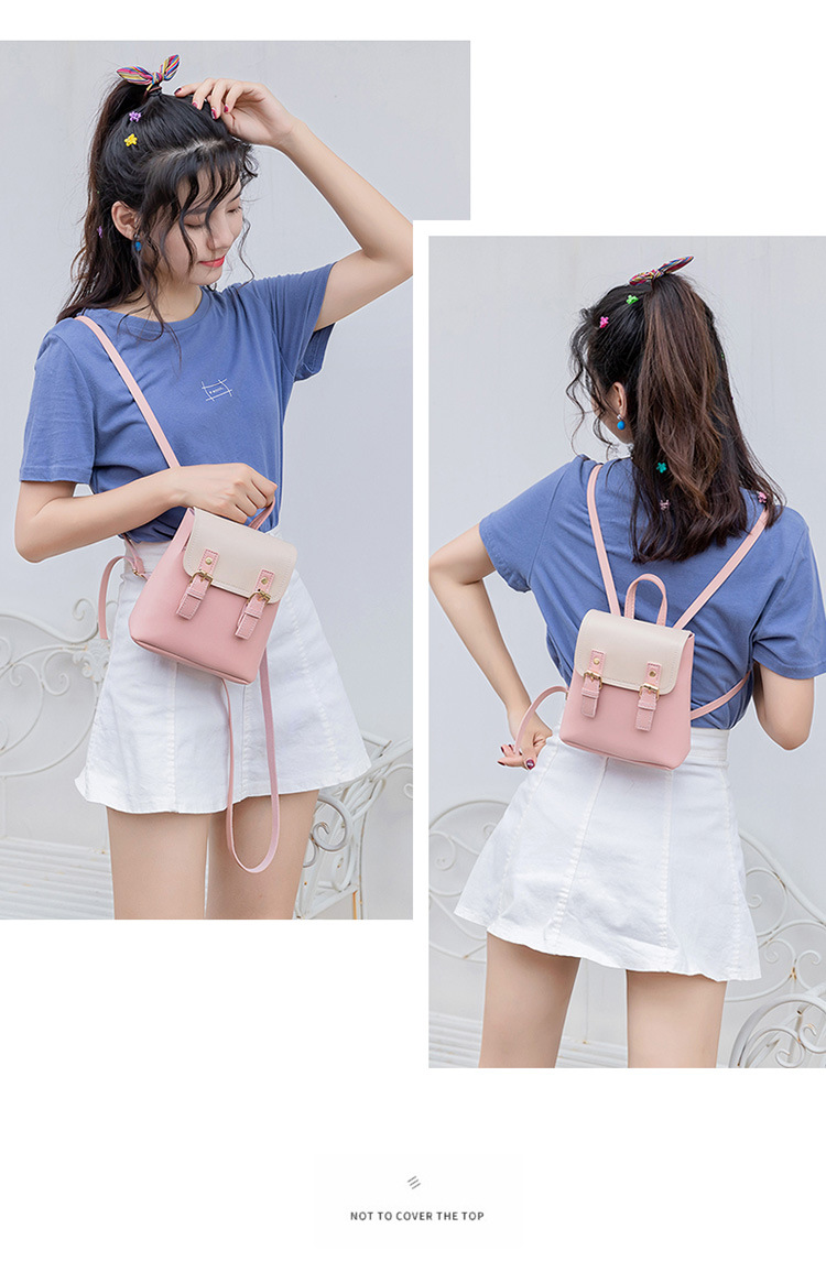 132g Weight Flip Cover Closure Type Double Shoulder Straps Strap Type Flap Backpack Bags Type Daily, Street Occasion Pu Leather Material Women's Backpack Backpack Color Block Pattern All Seasons Season Women's Gender Streetwear Style Square Shape Medium Size Women's Medium Pu Leather Color Block Streetwear Square Flip Cover Flap Backpack 2