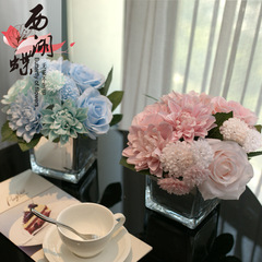 Artificial flowers living room decoration decorative pieces fake flower bouquets pot plants dining table arrangement light and fresh Nordic bedroom floral arrangement flower arrangement