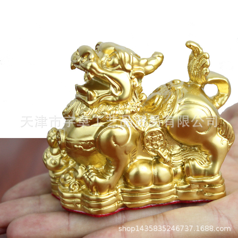加工贴金鎏金貔貅宇卓铜器纯铜貔貅黄铜踩如意踩球貔貅工艺品摆件